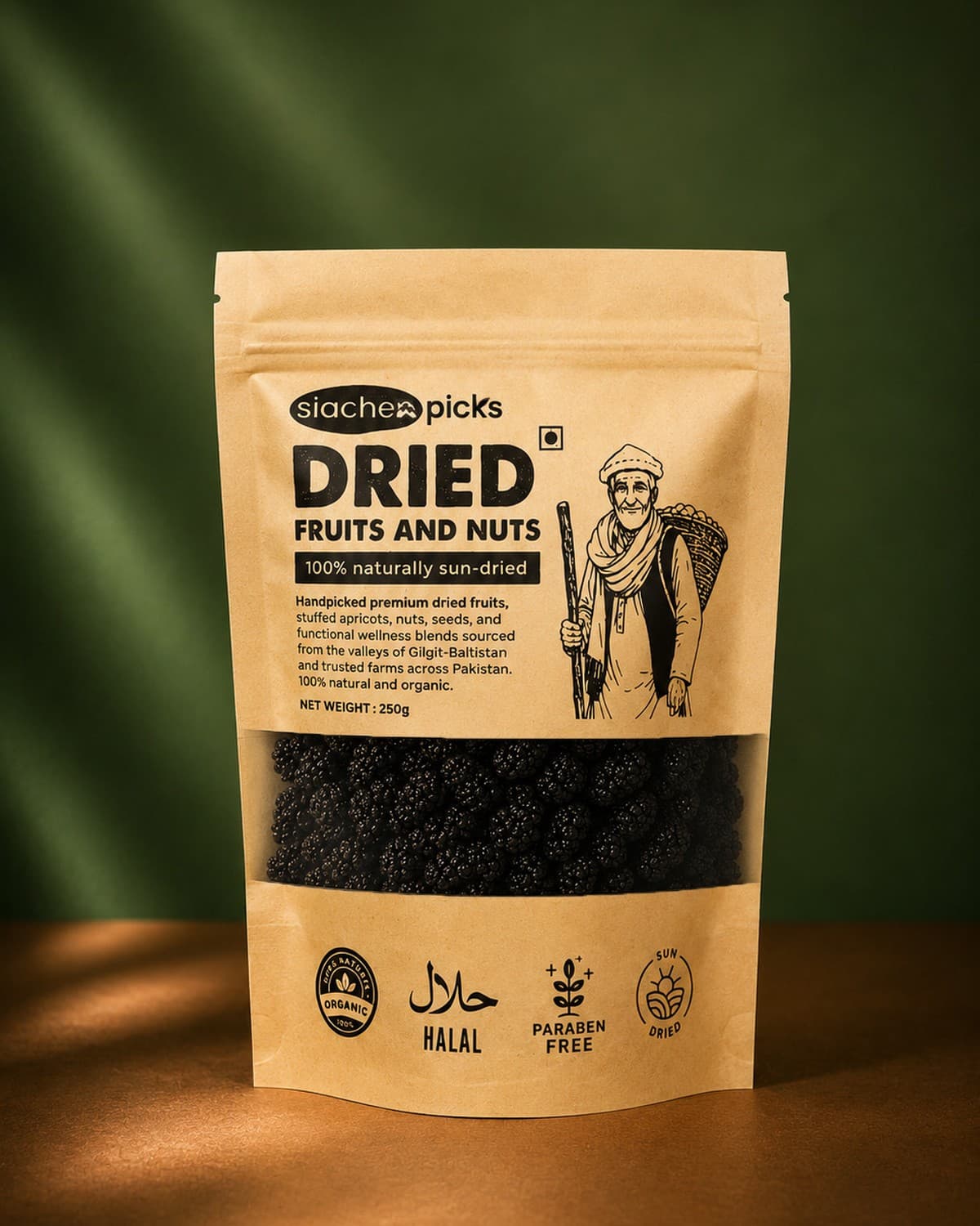 Dried Black Mulberries — packshot